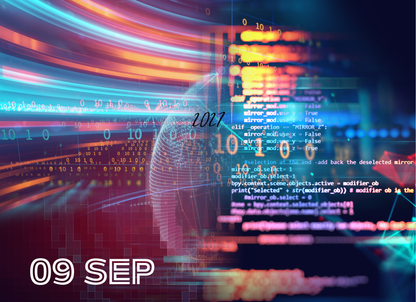 Technological background with code and digital elements, featuring the date '09 SEP' at the bottom.