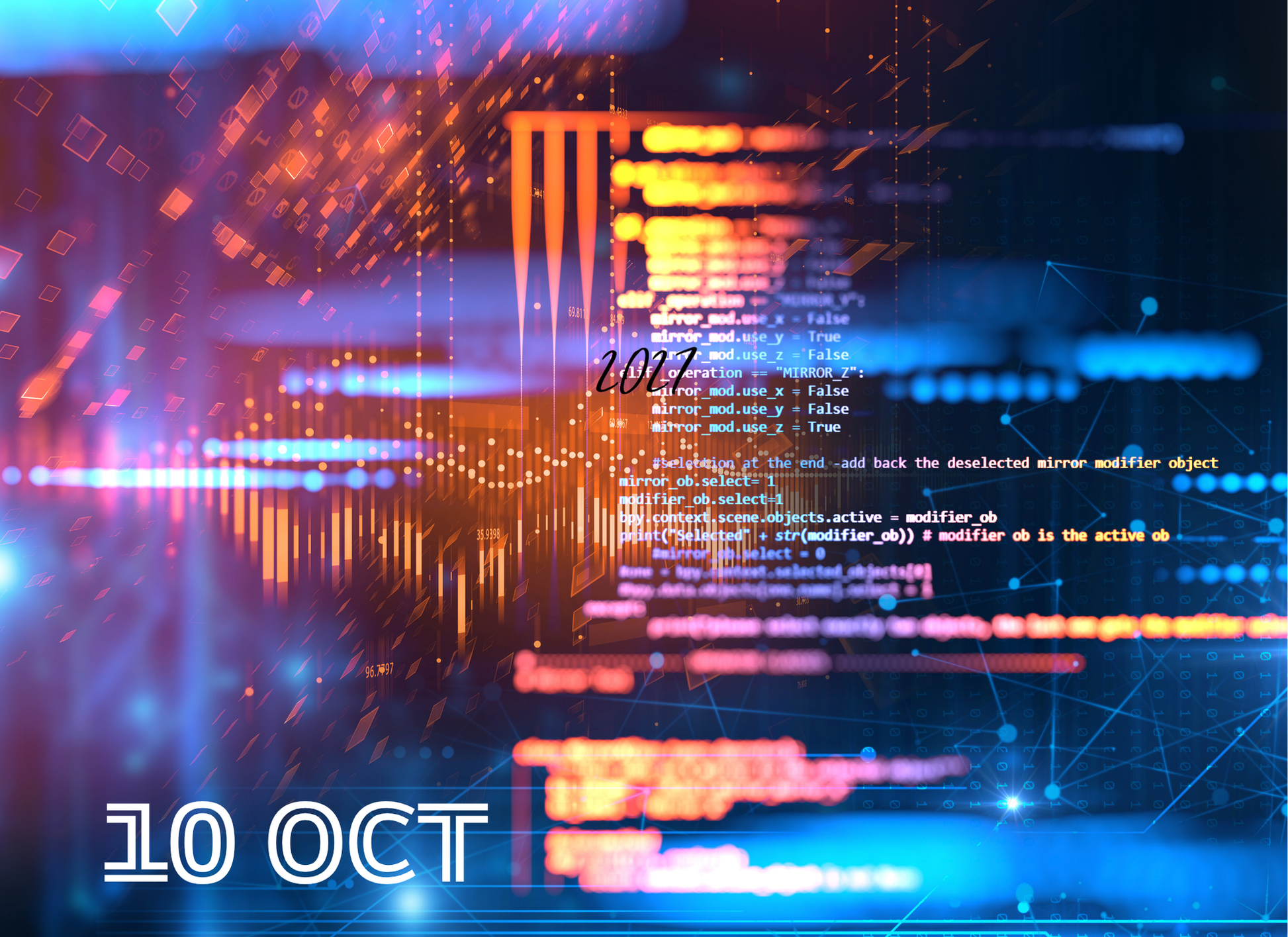 TeTechnical interface with October on blurred background