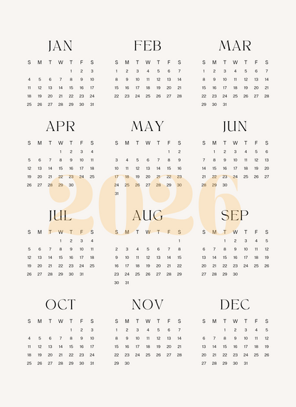 2026 calendar page.