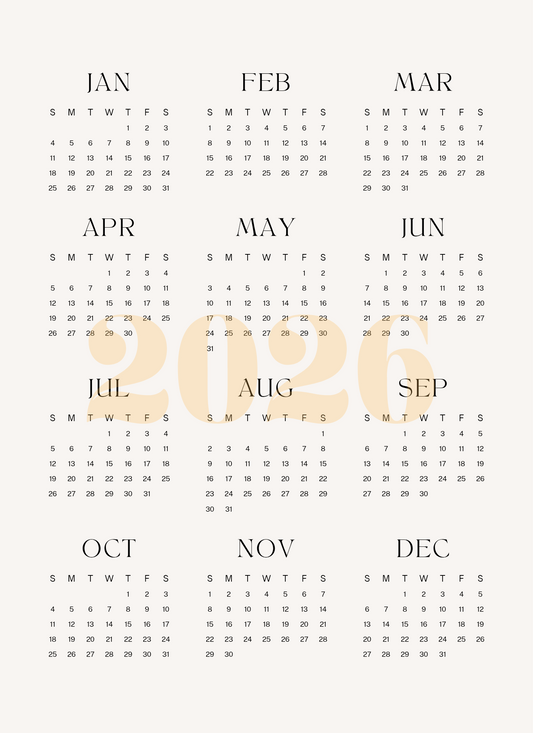 2026 calendar page.
