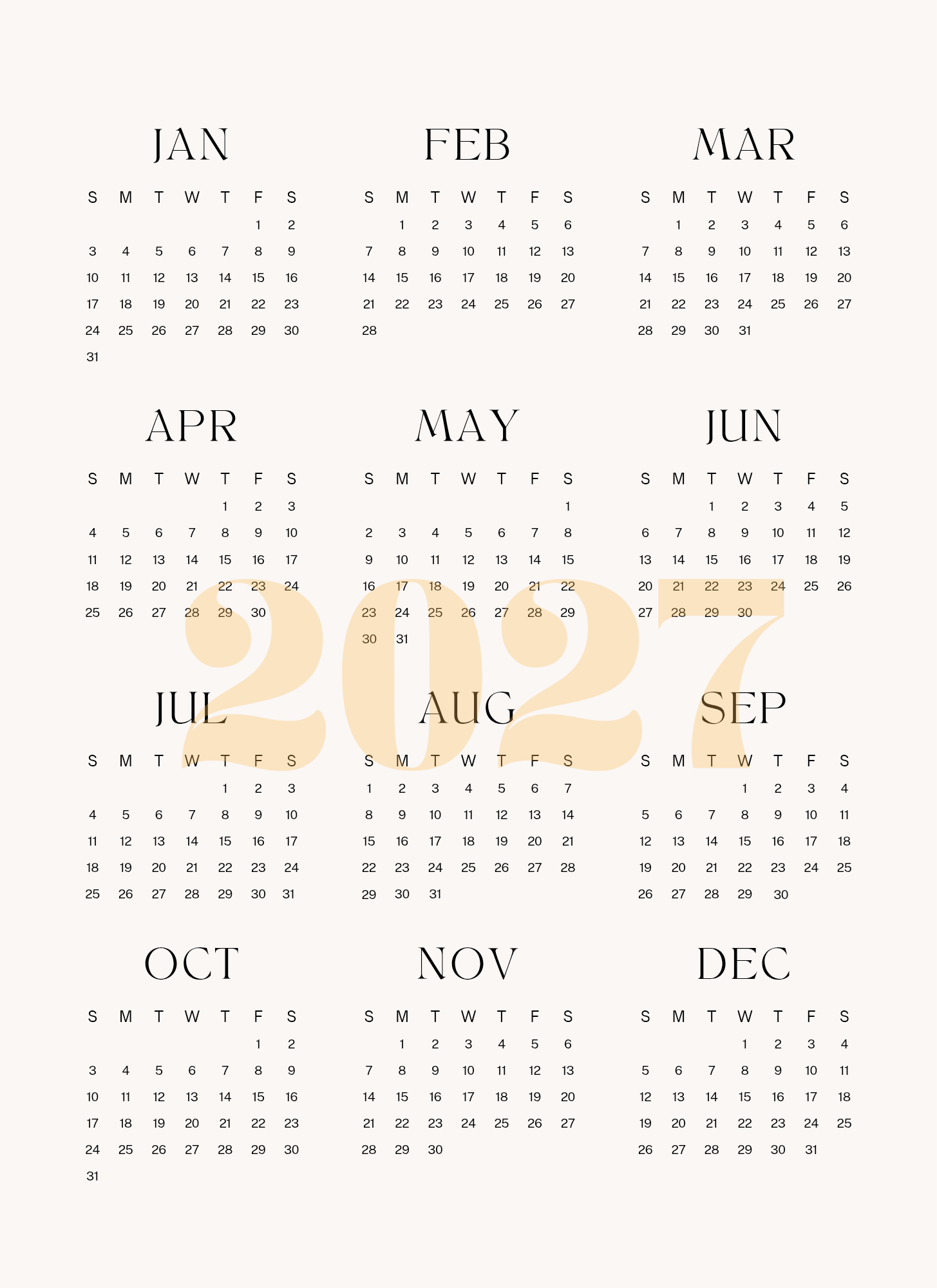 2027 calendar page