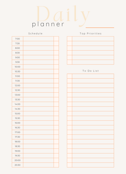 Daily planner page.