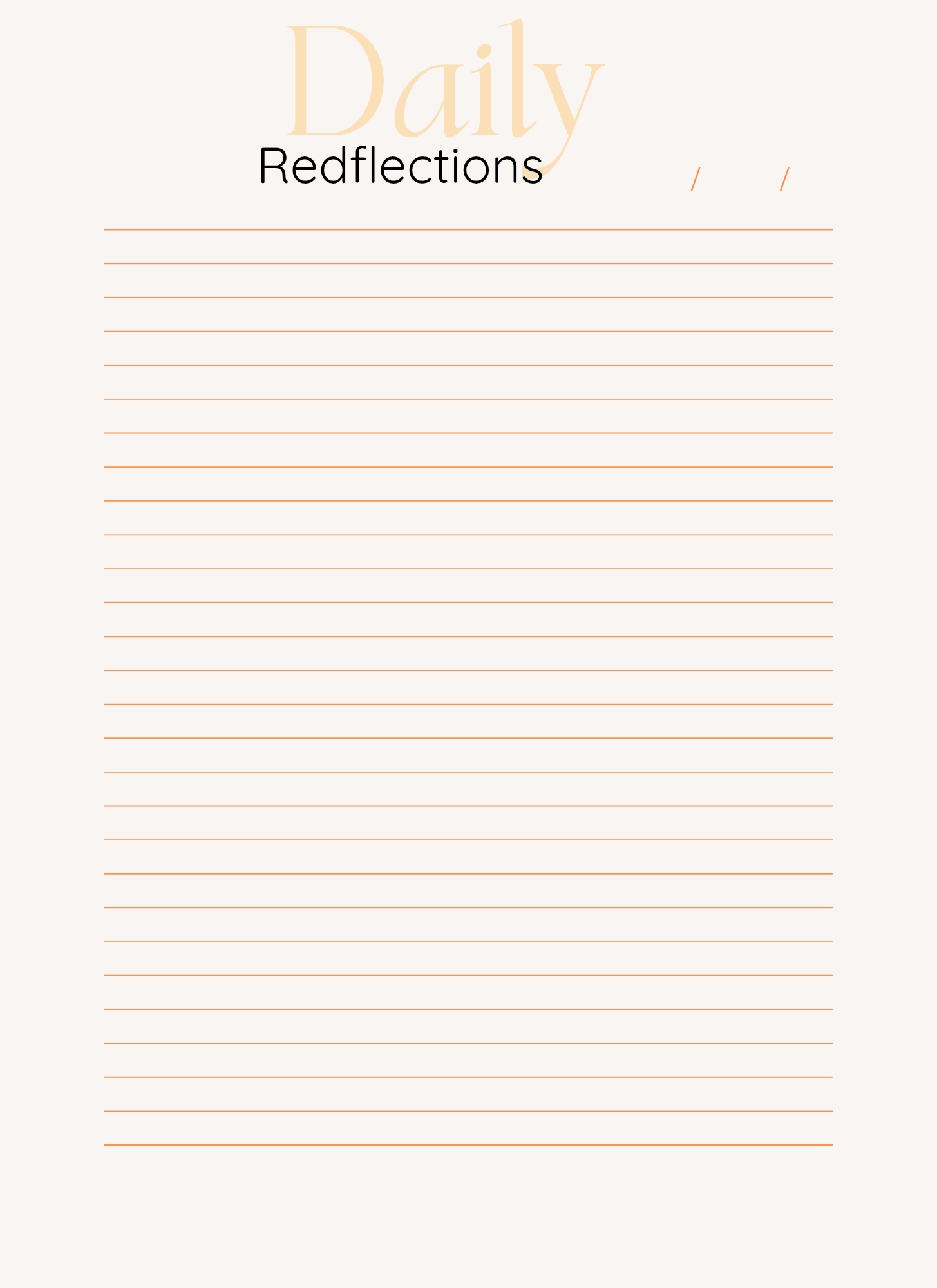 Daily reflection page