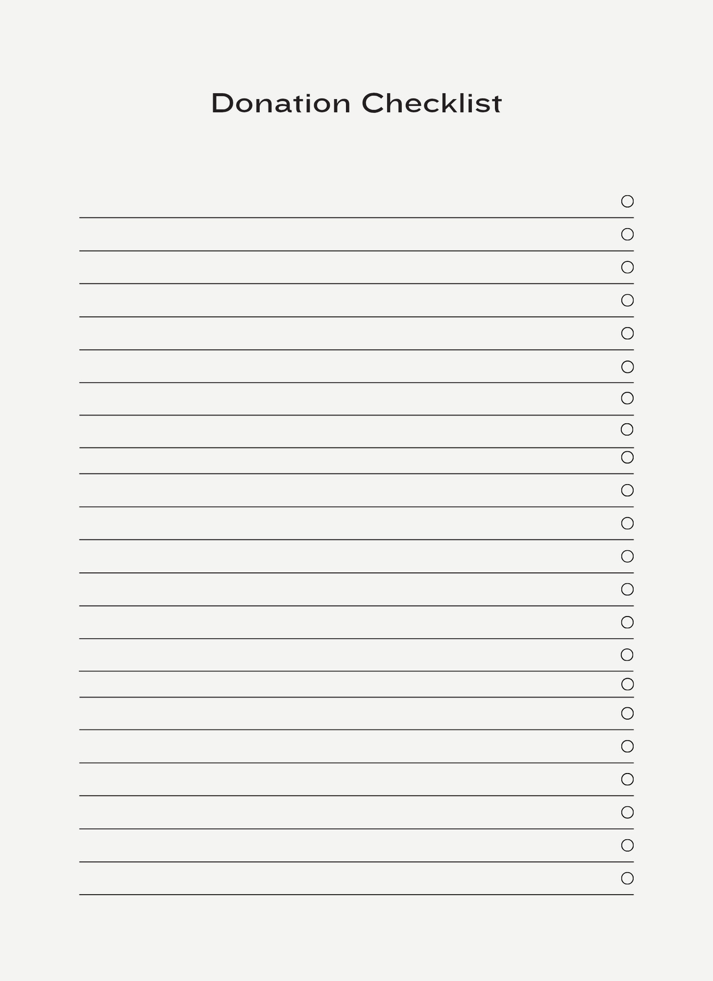 Donation checklist 