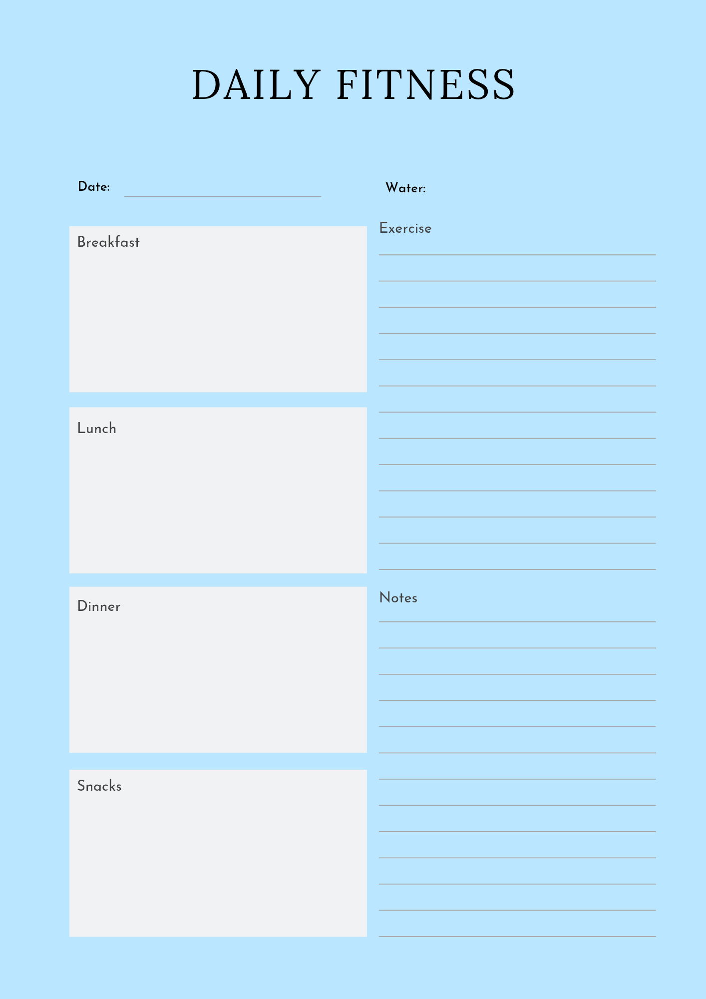Digital Fitness Planner