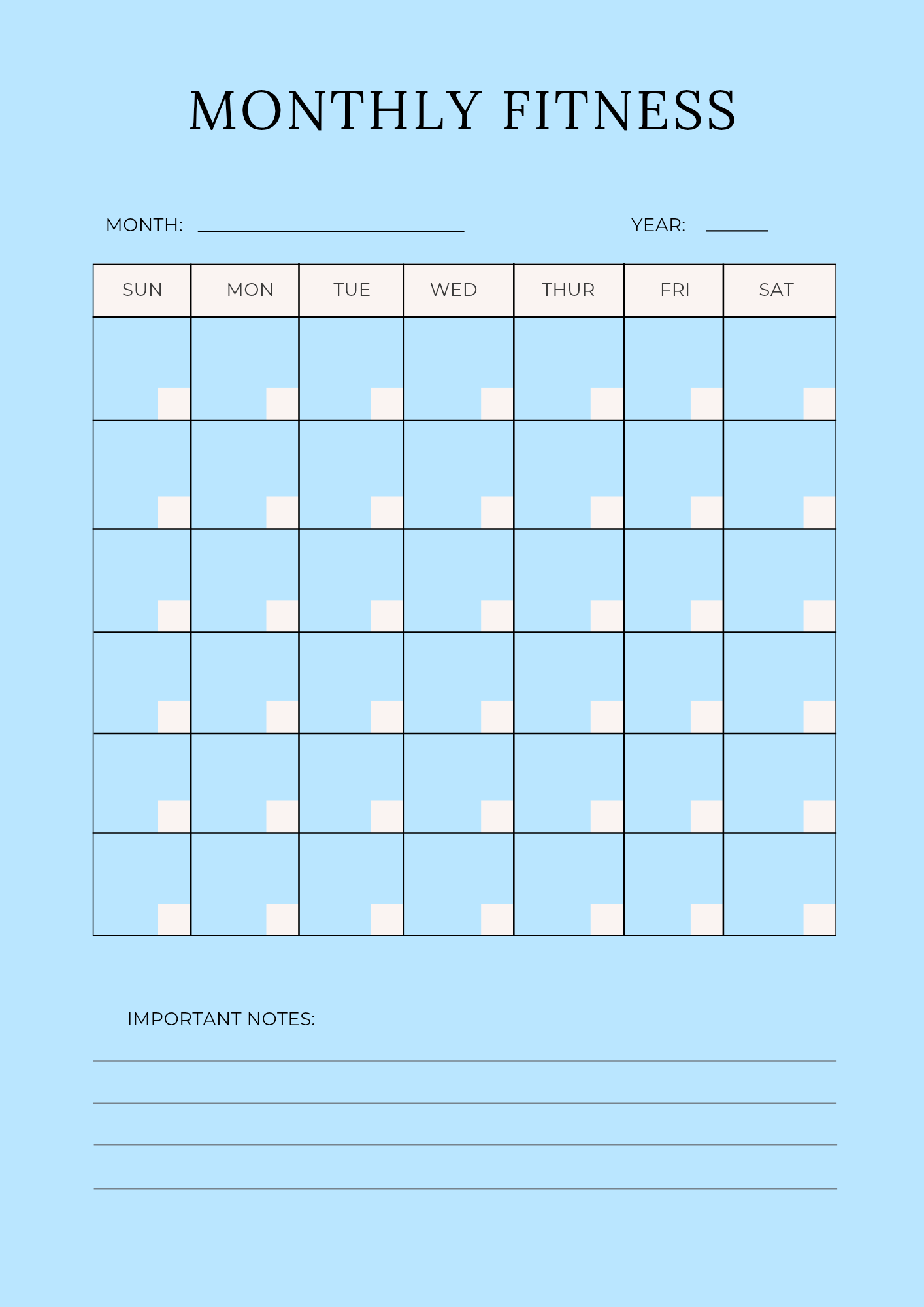 Digital Fitness Planner