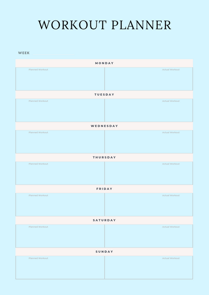 Digital Fitness Planner