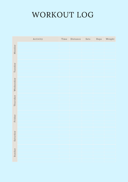 Digital Fitness Planner